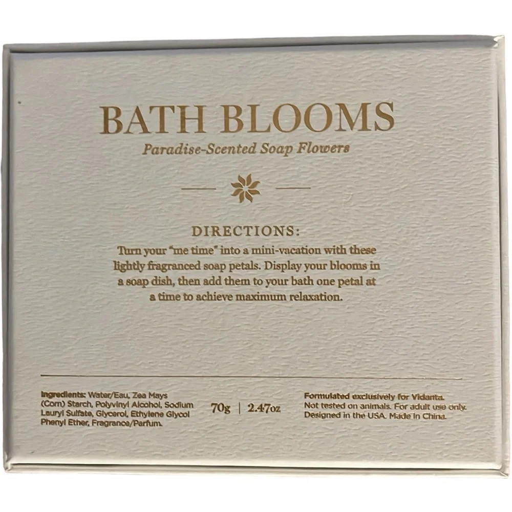 NIB Bath Blooms Soap Flowers